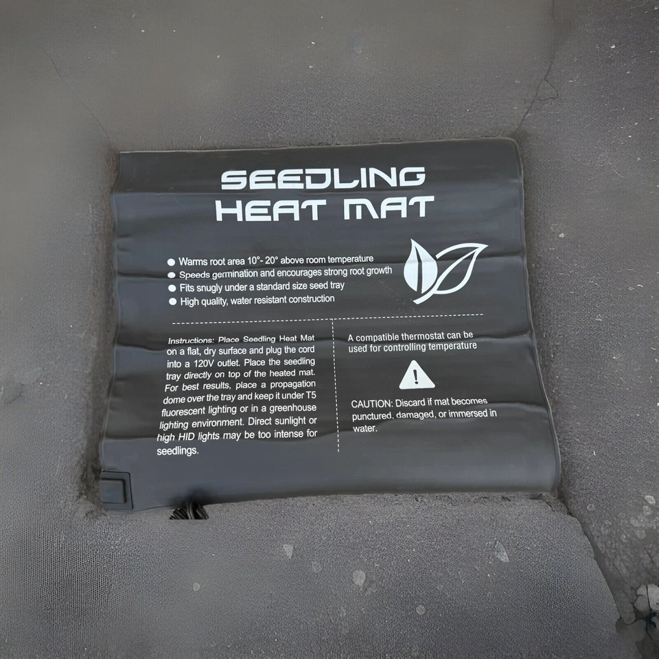 10" x20" 50 Cell Seedling Starter Kit Seed Tray Dome 2x2 Rockwool Block Heat Mat - Image 4 of 4