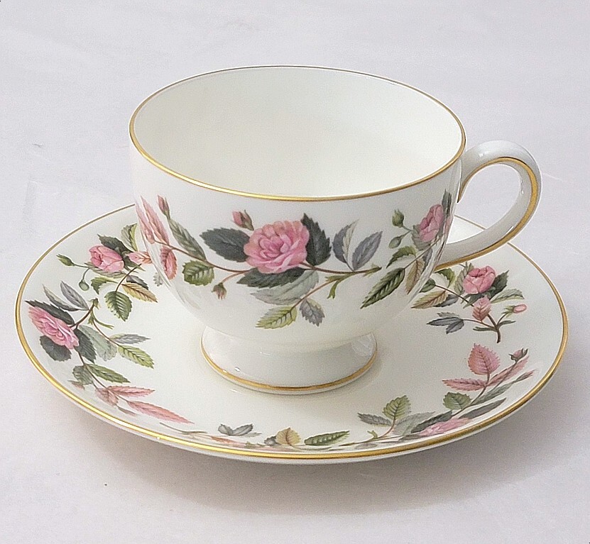 Wedgwood Bone China England Pink Hathaway Rose Cup & Saucer 301 | eBay
