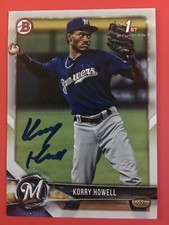 Autograph card signed by Brewers shortstop Korry Howell.