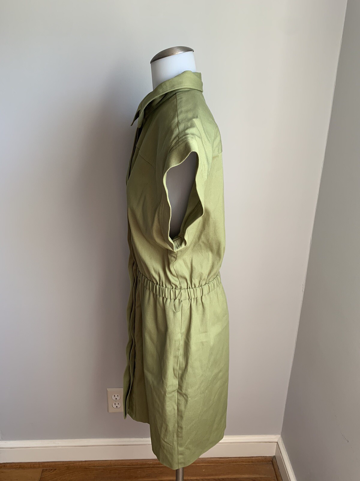 Women’s LDT Solid Green Button Up Collared Shirt … - image 4