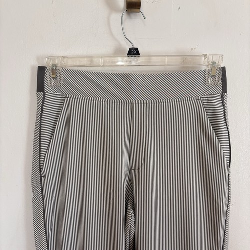 Pantaloni alla caviglia casual testurizzati Athleta Brooklyn donna TG 6 grigi e bianchi a righe - Foto 4 di 10