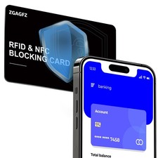 6 Pack RFID Blocking Card, NFC Debit Credit Card Passport Standard, Black