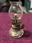 Dollhouse Miniature Hurricane OlL  Lamp 3-1/4" Clear Hobnail Glass Hong Kong
