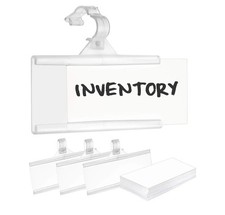 GlossyEnd Plastic Wire Shelf Label Holder, Sign and Ticket Holder, 90-Pieces