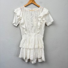 Love Shack Fancy Natasha Dress Women Size Small White Ruffle Lace New