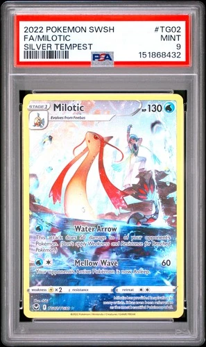 2022 POKEMON SWORD & SHIELD SILVER TEMPEST #TG02 FULL ART/MILOTIC PSA 9