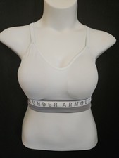 Under Armour Womens Compression Sports Bra Workout Adjustable Strap White Sz XL