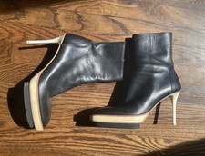 Ann Demeulemeester Stiletto Booties With Rare Ecru / Ivory Color Heel Size 39