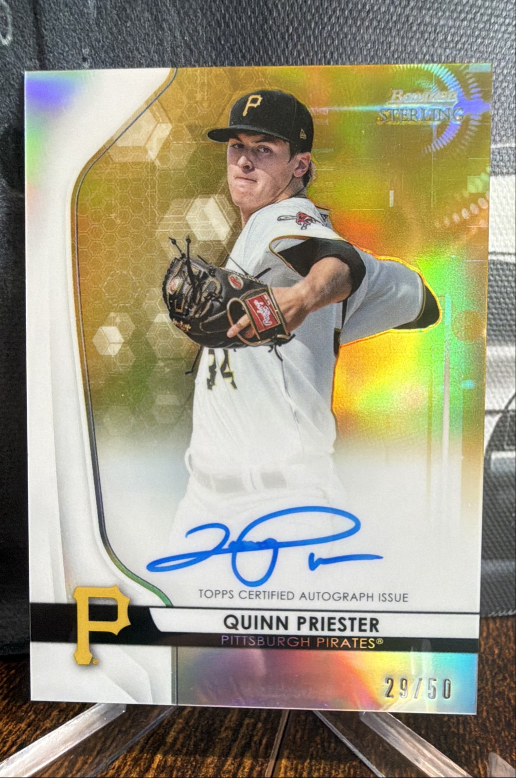 2020 Bowman Sterling - Prospect Autographs Quinn Priester #BSPA-QP Gold...