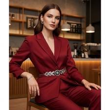 Women Silver Metal Arrowhead Designer Inspired Belt Lion Head Coin Charm XS S M