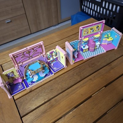 2x Polly Pocket Stapelhaus Appartment, Bluebird 1999, Schlafzimmer, Stapelvilla