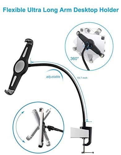  Gooseneck Large Tablet Stand, Heavy Duty Aluminum Long Arm Desk Tablet 