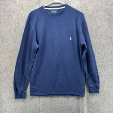 Polo Ralph Lauren Pullover Mens Medium Blue Navy Sweatshirt Fleece Pony Logo