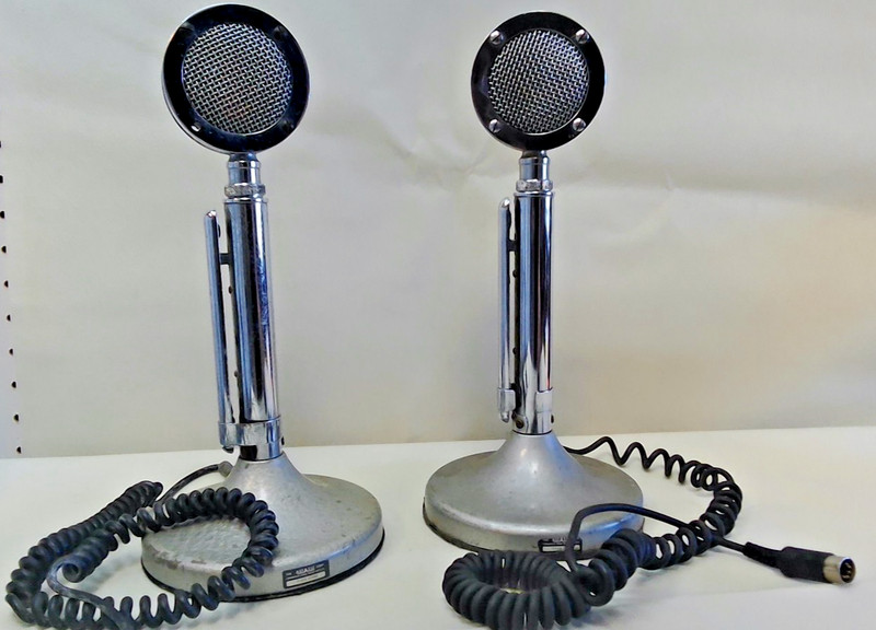 2 VTG Astatic D 104 Lollipop Microphones w/ T-UG9 Stand Estate Find, Untested