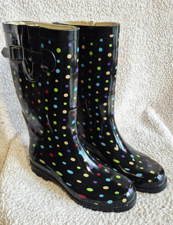 polka dot rubber boots-almost new Foto 3 de 3