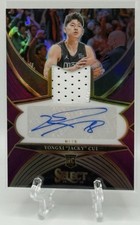 Yongxi Jacky Cui 2024-25 Panini Select RPA RC Jersey Patch Auto Purple Prizm /99