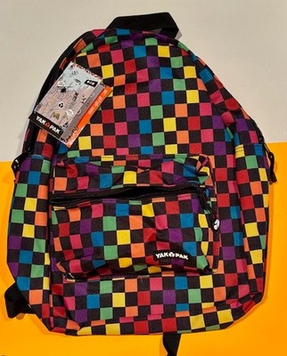 Yak Pak  Multicolor Checkered Backpack,  NEW WITH TAGS, FREE SHIPPING