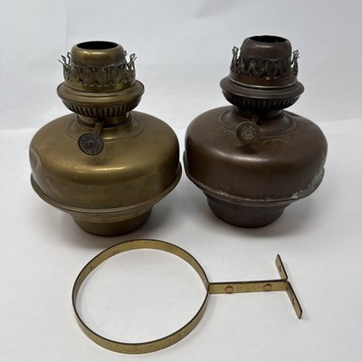Antique L & B Lempereur & Bernard Marque Deposee Center Draft Oil Lamps SALVAGE