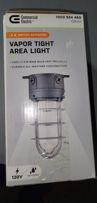 Commercial Electric Area Vapor Tight Light Indoor/Outdoor Gray 150W