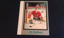 Ed Belfour Chicago Blackhawks 1991 Tuff Stuff Jr Rookie Card with White Strip. rookie card picture