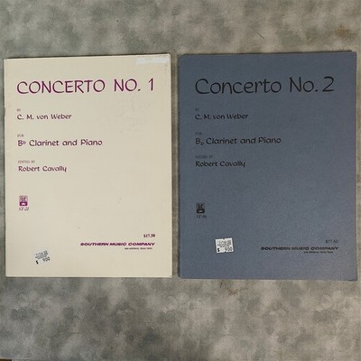Weber Clarinet Concertos No.1 & No.2 Bb Clarinet & Piano Cavally SMC 1970s Books