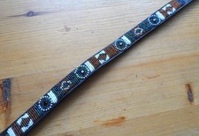 Collier chien cuir perlé fait main au Kenya 16"-19"