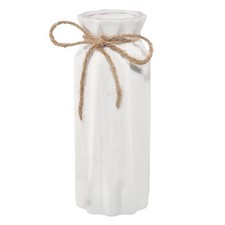 White Ceramic Flower Vase - 8 Inches