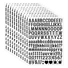 12 Sheet Cute Alphabet Number Stickers, 0.5 Inch Small Letter Decals with Sym...