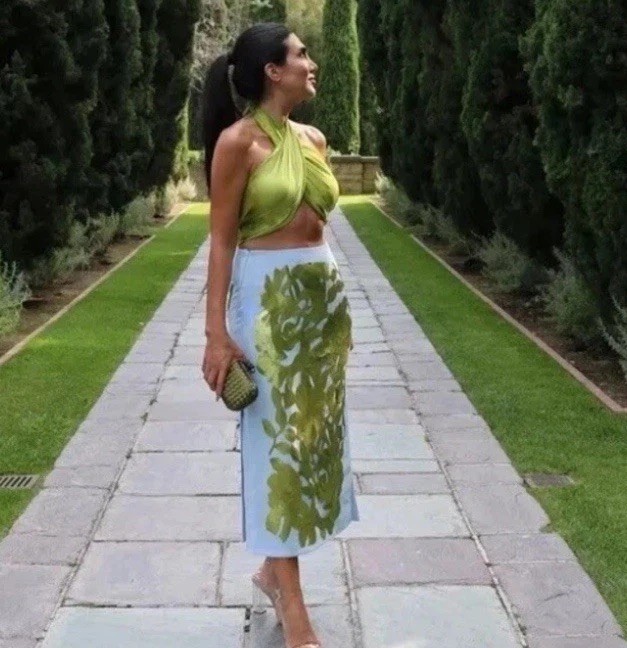 ZARA NWT WOMAN SS24 CONTRASTING SEQUIN SKIRT ZW COLLECTION GREEN Size S 2686/176 image 2