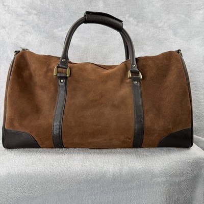 Vintage Suede Duffle Travel Bag Heavy Leather Suede 21'' Marlboro Weekender NWT