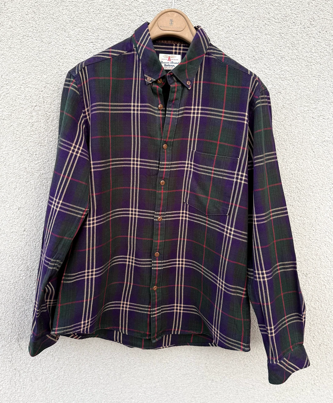 Barbour Shirt Mens MEDIUM | US S Checked Flannel Like Outdoor Button Down Top