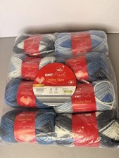 NEW - So Crafty 8 x 50g Ombre Yarn DENIM - Blue / White / WOOL  - Knit / Crochet