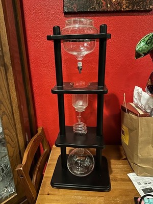 Yama 6-8 Cup Cold Brew Tower Straight Black Wood Frame (32oz)