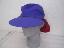Vintage Columbia Hat Cap Fishing Neck Shade Brim Flap Purple Red Med.