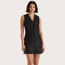 Faithfull The Brand Eloise Mini Linen Dress Black