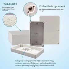 Outdoor Electrical Junction Box IP66 Waterproof Plastic Project Box 158x90x60mm