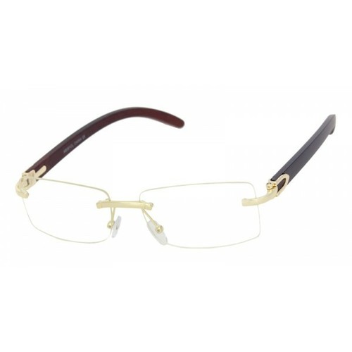 Uncut Gems Adam Sandler Glasses, Rimless Wooden Gold Glasses Frame Men - Picture 2 of 18