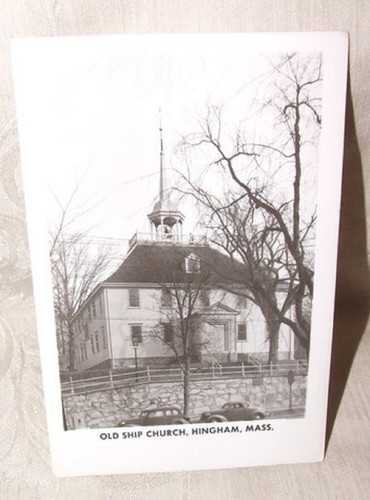 Vintage 1940's Real Photo Postcard Old Ship Puritan Church Hingham MAssachusetts - Picture 4 of 4