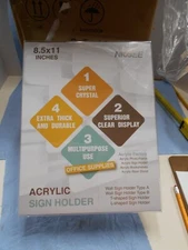 NIUBEE L-Shaped Sign Holders 6  New In Box