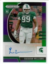RAEQUAN WILLIAMS 2020 Panini Prizm Draft AUTO HOLO GREEN PURPLE #/199 SPARTANS