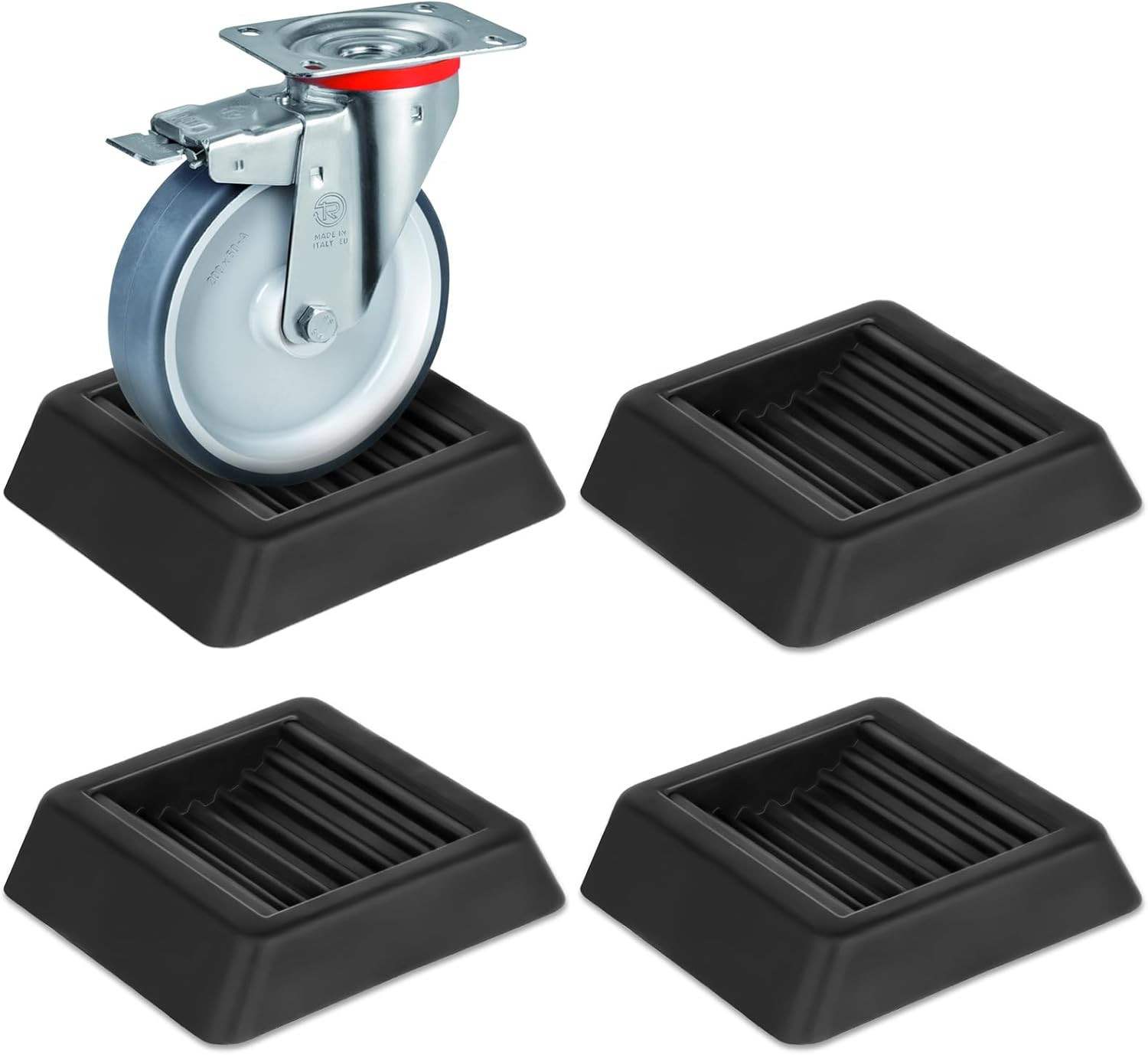 4Pack Bed Stoppers Furniture Wheel Cups Rubber Caster Stops 