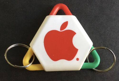 Rare porte-clés d'ordinateur Apple rouge/vert/jaune original promo nouveauté Macintosh  - Photo 1 sur 2