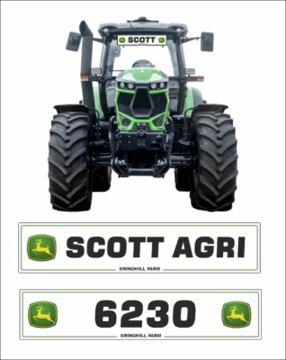 3M Número de tractor placa acrílica parabrisas nombre logotipo Massey New Holland John Deere