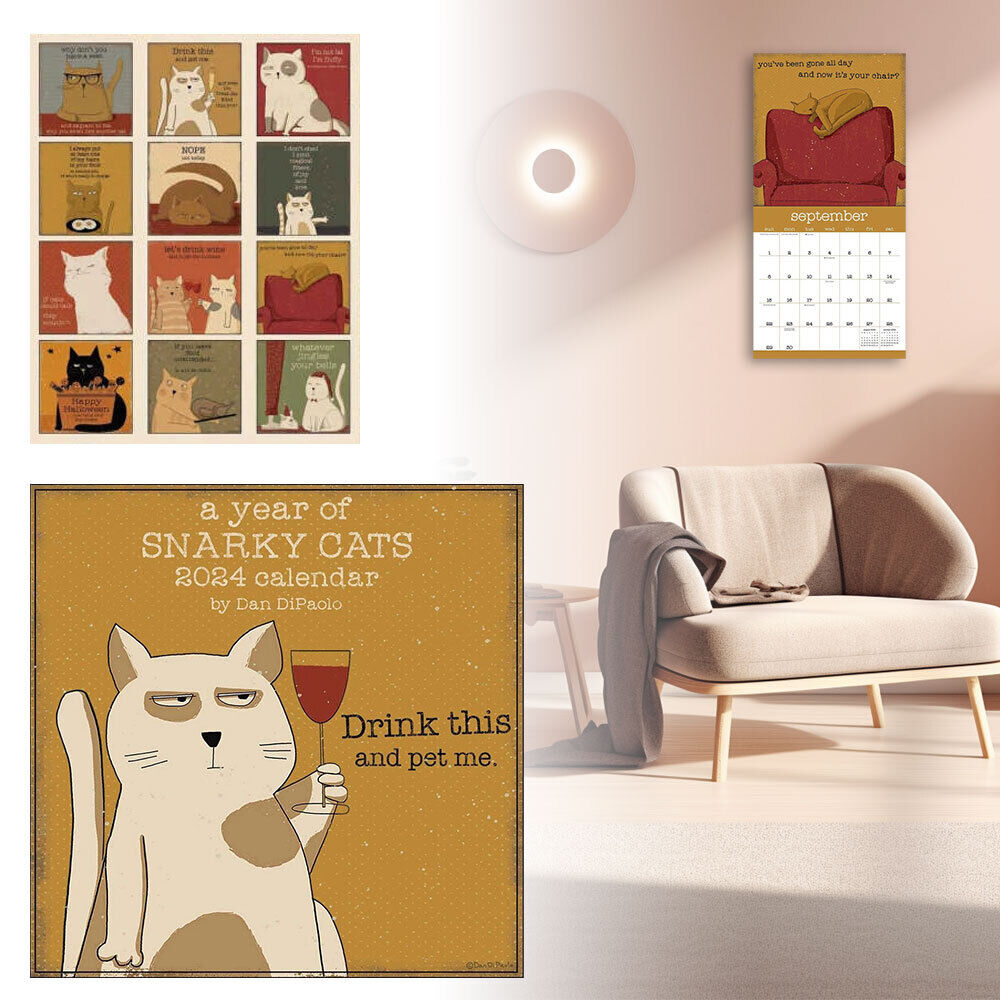 a-year-of-snarky-cats-2024-wall-calendar-ebay