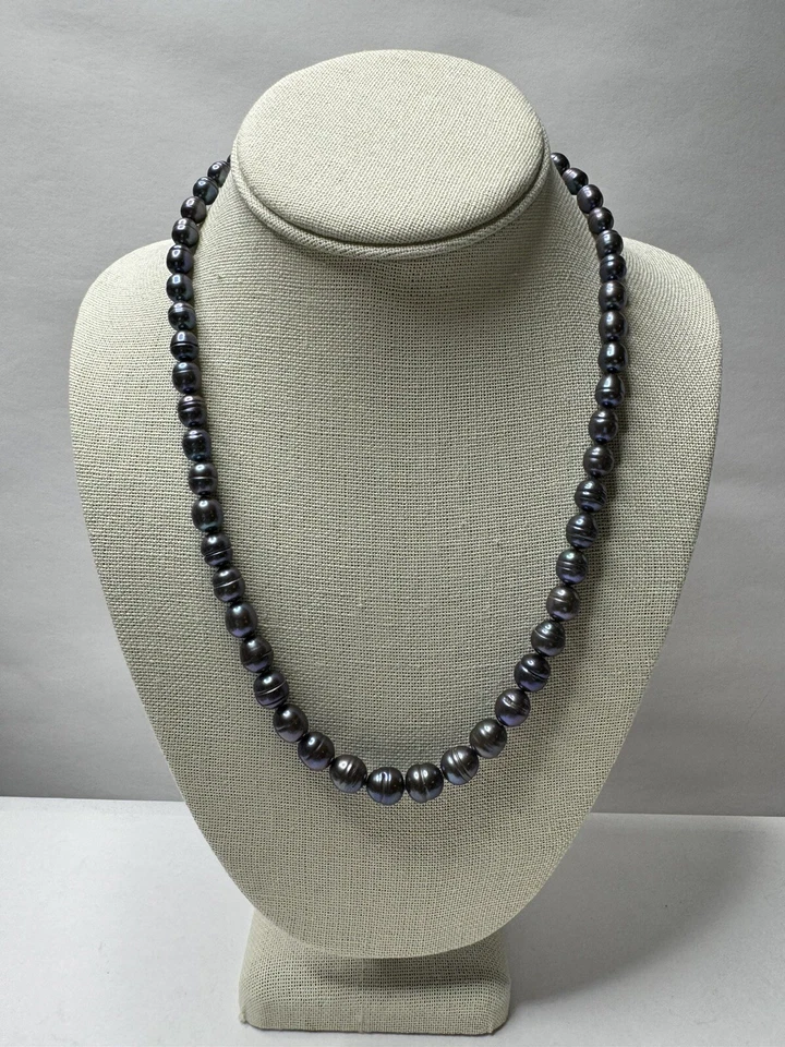 Collar Honora púrpura iridiscente peal cultivado broche 925 Foto 4 de 4