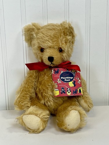 GUND 1999- 1st Edition Playthings Past Plush Jointed Golden Mohair Bear With Tag - Picture 4 of 9