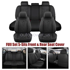 For Nissan Murano PU Leather Full Front & Rear Set 5-Set Cover Perforated Black