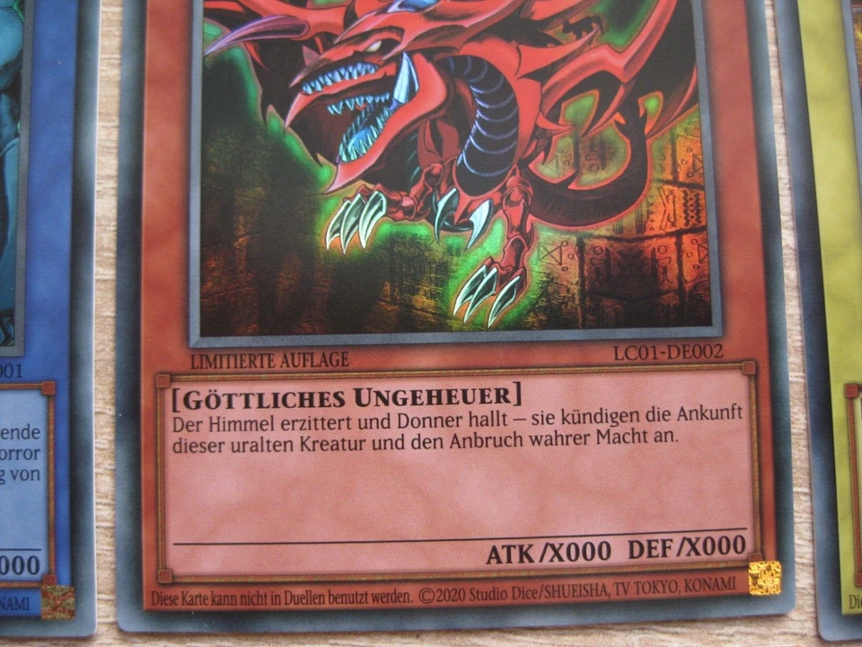 Yugioh Ägyptische Götterkarten Slifer, Obelisk, Ra Ultra Rare 3er Set LC01-DE - Bild 3 von 4