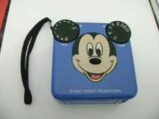 1- "3 1/4" X 3 1/4" MICKEY MOUSE AM DISNEY PRODUCTION PORTABLE RADIO", "WORKS"