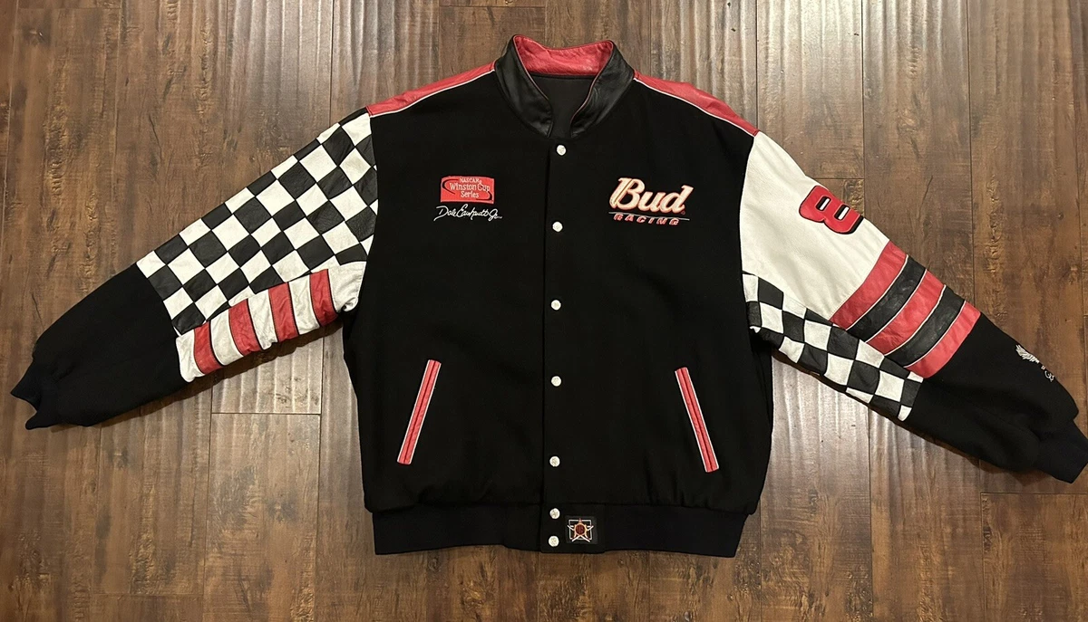 Dale Earnhardt Jr Bud Racing Reversible Leather Jacket Size XXL
